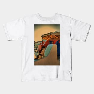 Greece. Santorini. Oia. Street cat. Kids T-Shirt